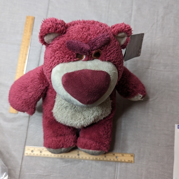 Lotso Huggin Bear Toy Story 3 Disney Parks  Strawberry Scented Medium Plush 14" - Picture 7 of 13